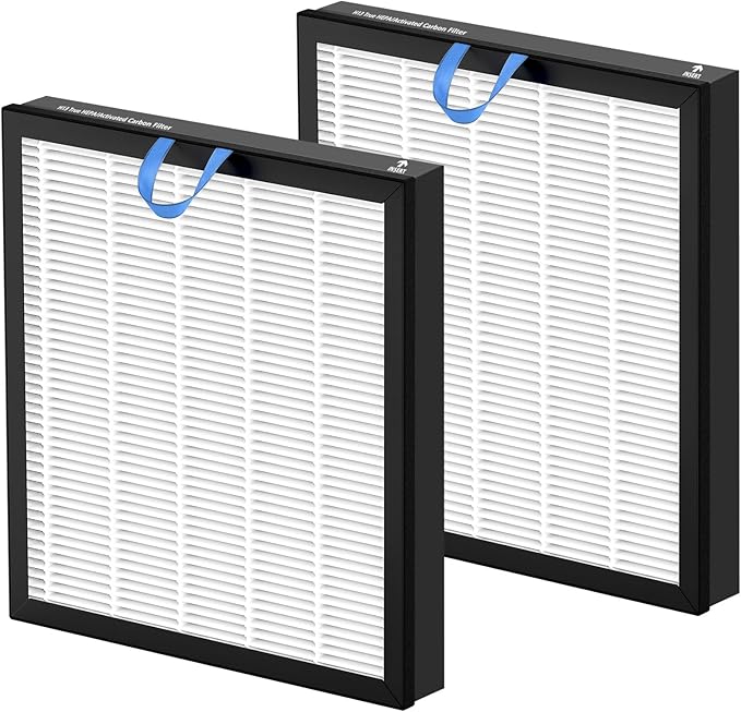 2 Pack Vital 100S Replacement Filter Compatible with LEVOIT Vital 100S and 100S-P Air Purifier, 3-in-1 with High-Efficiency Activated Carbon Vital 100S Filter for Home, Vital 100S-RF, White