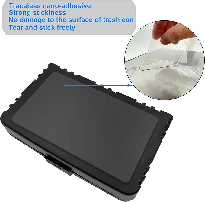Trash Can Deodorizer Kit Stick-On Activated Carbon Odor Eliminator for Large Trash Cans, Indoor Kitchen Compost bins, Big Step or Touchless Sensor Garbage Cans (2 Black Kits)
