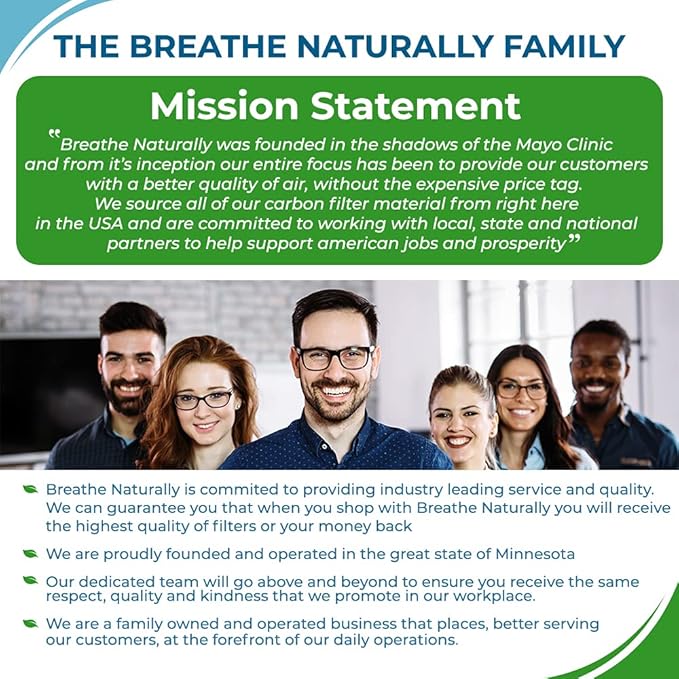 Breathe Naturally Universal 10x48 Cut-to-Fit Activated Carbon Filter (4 Pack) Charcoal Air Filter Sheet for Air Purifiers