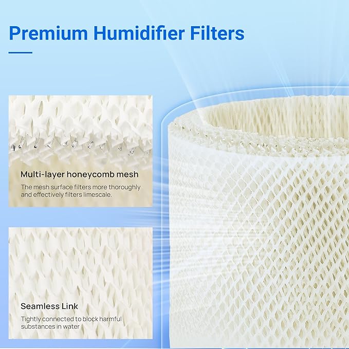 WF2 Humidifier Filter Replacement for Vicks V3500 V3100 V3600 V3900 V3700 VEV320 & Kaz 3020 Cool Mist Humidifiers Pack of 4