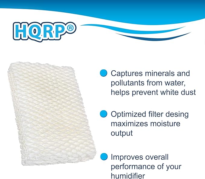 HQRP 4-Pack Humidifier Wick Filter for Graco 2H01 Replacement fits Graco 2H00 / TrueAir 05510 Cool Mist 1.5 Gallon Humidifiers