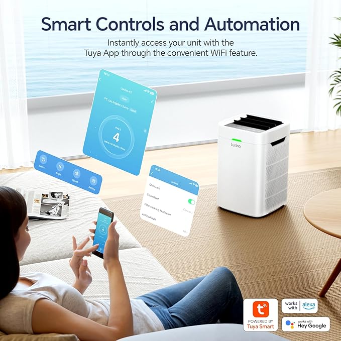 Air Purifiers for Home Large Room Up to 2600 FtΒ², Double-Sided HEPA Air Purifier with Washable Pre-filter, Fan Mode, Smart WiFi, PM 2.5 Air Quality Monitor, for Pets Hair, Dust, Pollen, Smoke