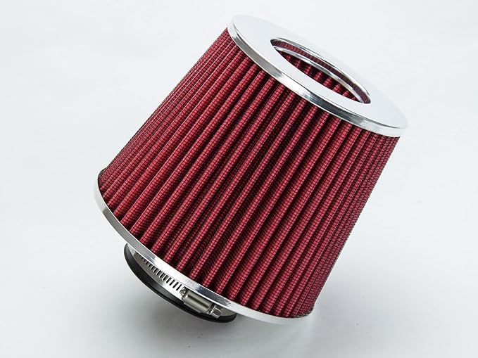 RED 2.75" 70 mm Inlet Cold Air Cone Replacement Quality Performance Washable Clamp-On Dry Air Filter