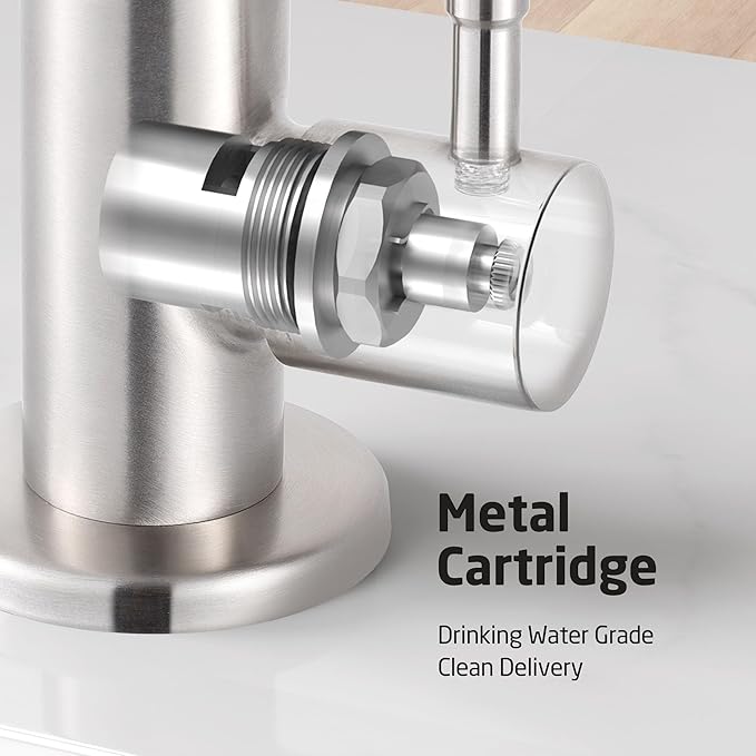 KES Drinking Water Faucet, Water Filter Reverse Osmosis Faucet for Kitchen Sink RO Faucets for Reverse Osmosis Systems 18/8 Stainless Steel Brushed Finish, Z504CLFF18-BS