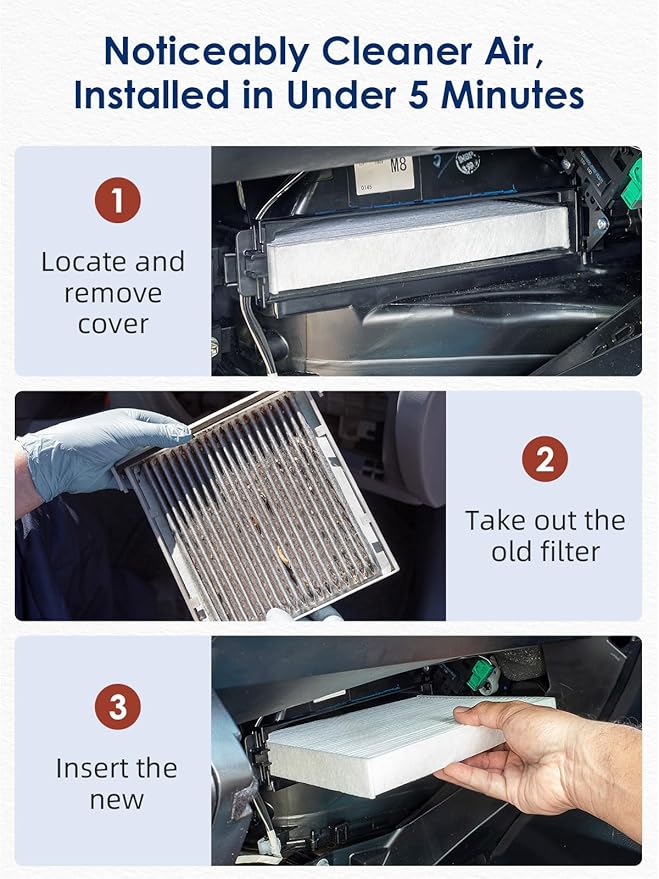CF11182 Cabin Air Filter, Replacement for CP182 Honda Civic, Clarity, CR-V, CR-Z, HR-V, Fit, Insight, Odyssey, Acura MDX, RDX, TLX, INTEGRA, A/C Car HEPA-Filters, 3-Pack
