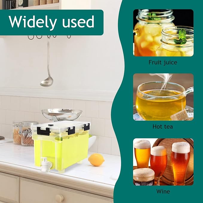 1 Gallon Drink Dispenser For Fridge,Beverage Dispenser With Spigot. Milk,Lemonade Dispenser,Juice Containers With Lids For Fridge, Parties And Dairly Use,100% Sealed And Filter screen