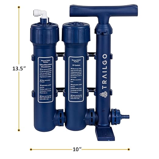 Pro Water Purifier Water Purification System for Survival - High-Volume Hand Pump Portable Water Filter for Group Camping, Backpacking, Emergency Preparedness - 3-Stage Water Filtration System
