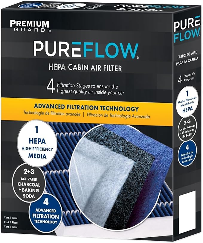 PureFlow HEPA Cabin Air Filter PC99302HX | Fits 2014-2024 Maserati Quattroporte, 2014-2022 Ghibli, 2017-2023 Levante