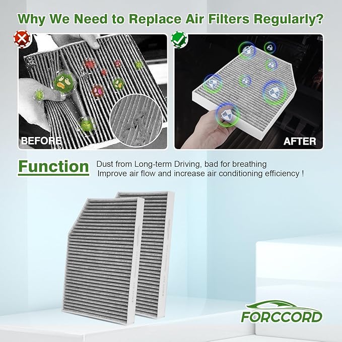 2-Pack Cabin Air Filter BMW X3 (2018-24), X4 330i Z4 (2019-25), M340i M440i 430i M3 M4 (21-25), i4 230i (22-25), 330e(21-24), IX3 (21-22), GR Supra Filter Replacement 64119382885 Accessories