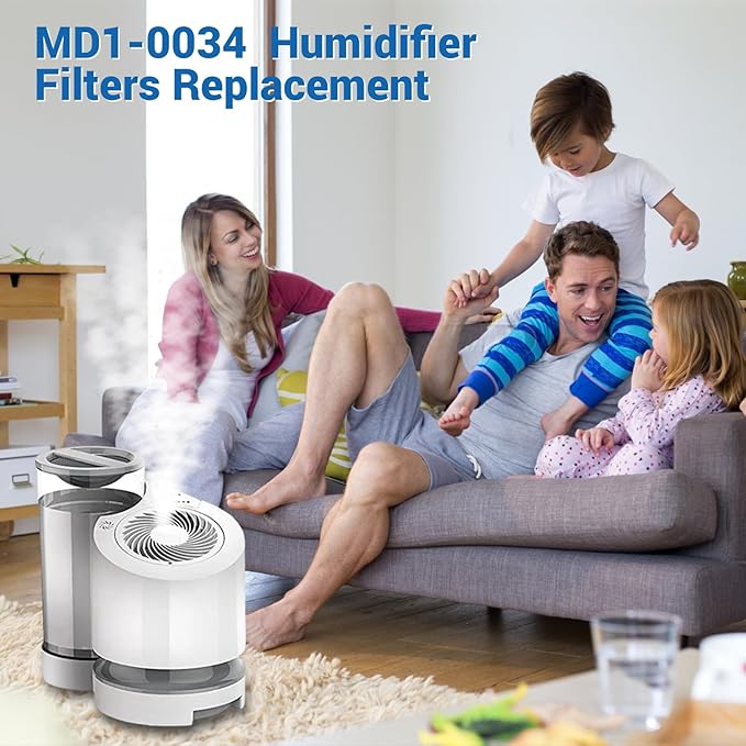 MD1-0034 Humidifier Replacement Wick Filters for Vornado Evaporative Humidifier Evap2, Evap40, EV3, EV100, EV200, EVDC300, EVDC505, EVDC500, Tornado Humidifier Filter (Not for Evap3)- 4 Pack