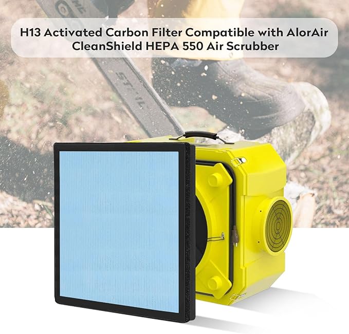 2 Pack HEPA 550 Filter, HEPA& Activated Carbon Filter Replacement Compatible with AlorAir CleanShield HEPA 550 Air Scrubber (17.2"×15.3"×2")