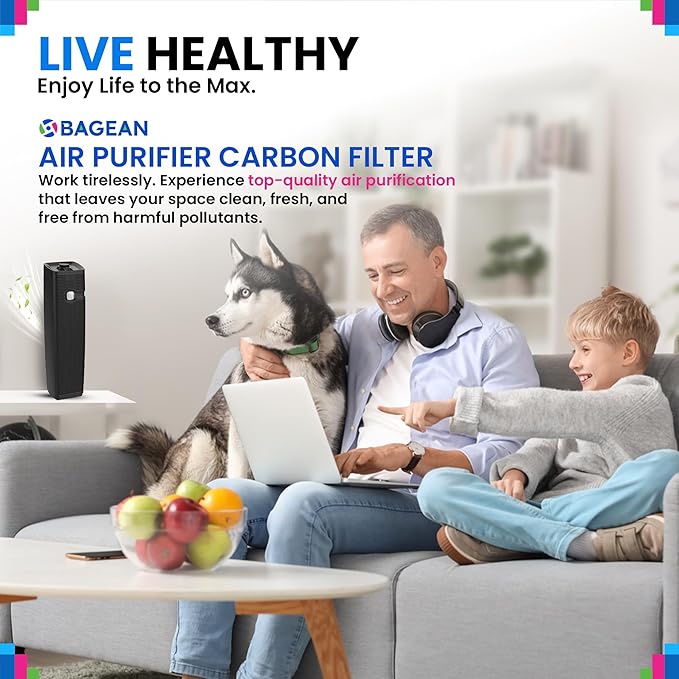 Bagean Activated Carbon Pre Filter 9.5" x 4.1" Compatible with Bionaire & Holmes AER1 Filter Replacement - Fits AER 1 Holmes Air Purifier Filters - Removes Odors and Freshen the Air (4-Pack)