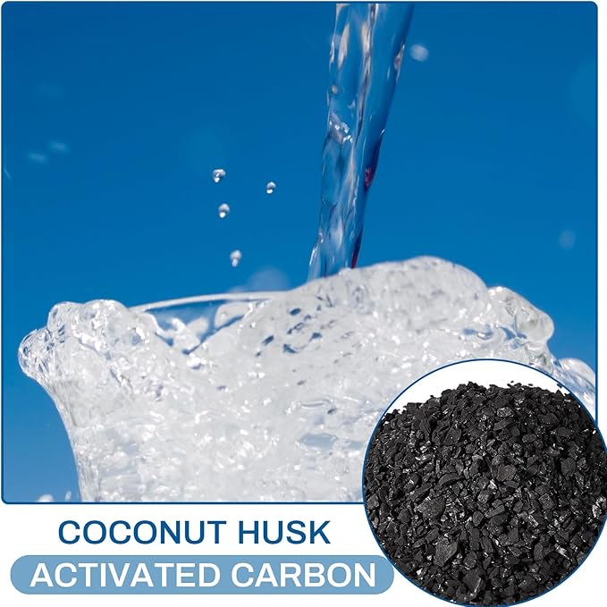 Timgle 25 Lbs Bulk Water Air Filter Activated Charcoal Coconut Hull Granular Activated Carbon 10-18 Mesh Water Distiller Charcoal Filters Media for Filtration