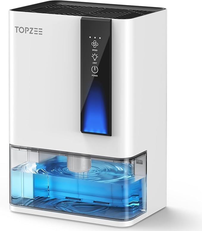 Dehumidifier for Home, Small Quiet Dehumidifiers for Bedroom, Bathroom, Basement, Up to 1000 Sq. Ft, Auto Shut-Off & Defrost, 7 Colors LED Light