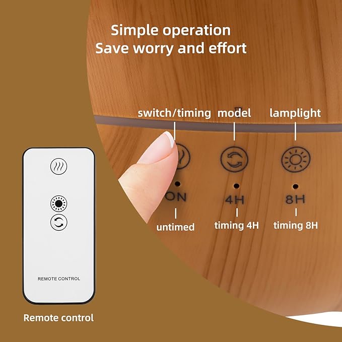 Essential Oil Diffuser 250ML,Jellyfish Diffuser Volcano Diffuser Air Humidifiers Sound Pickup Ultrasonic Aromatherapy Remote Control 7Color Lights for Home Bedroom Office Hotel (Wood Color)