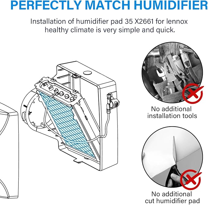35 Water Panel Humidifier Filter Pad Compatible with Lennox Healthy Climate 35 X2661 for HCWB3-17, HCWB2-17, HCWP2-18, HCWP3-18, WB2-17, WB3-17, WP2-18, WP3-18 Series Humidifiers - 2 Pack