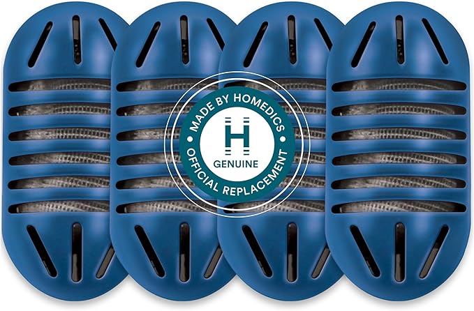 HoMedics Demineralization Cartridge for Ultrasonic Humidifiers – 4-Pack Humidifier Filter Replacements, Filters Mineral Deposits and Purifies Water in Air Humidifiers for Bedroom, Plants, Office Blue