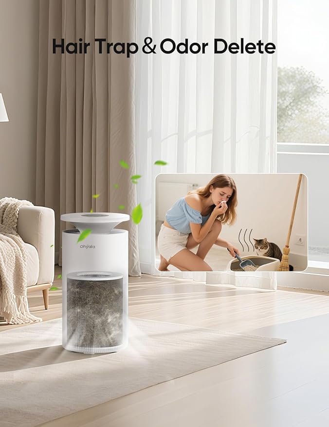 Air Purifier for Home Large Room up to 3620FtΒ², H13 True HEPA Air Purifiers for Home Pet Hair Dander Odor Pollen, Air Cleaner with Smart WiFi, 360Β° Air Intake, Auto Mode, Pet Lock, 22dB Quiet