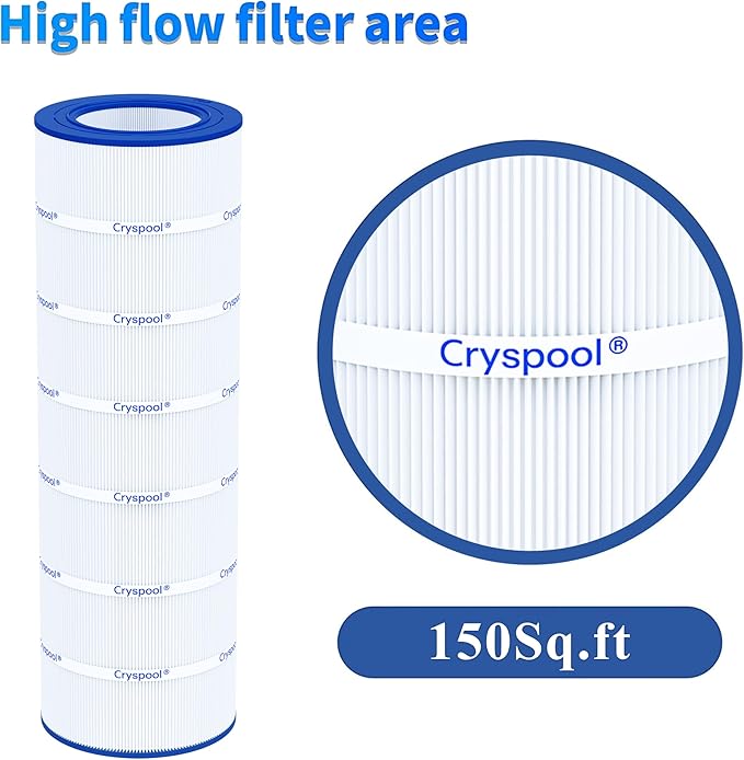 Cryspool® 09031 Compatible with Clean & Clear CCRP150, CC150, R173216, Posi-Clear PXCRP 150, PAP150, 59054300, 160317, 160355, 160352, C-9415, 150 Sq. Ft Pool Filter Cartridge, 1 Pack