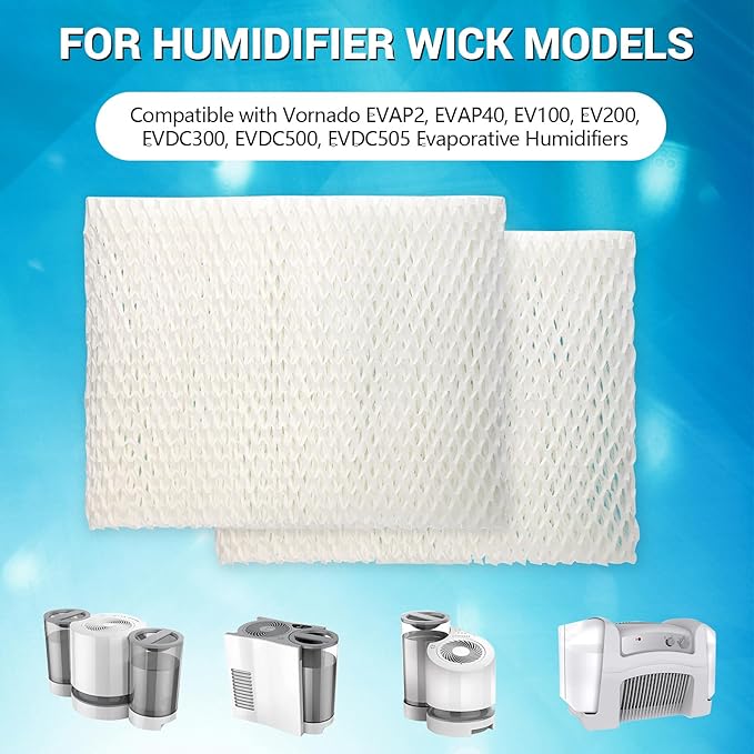 MD1-0034 Humidifier Replacement Wick Filters for Vornado Evaporative Humidifier Evap2, Evap40, EV3, EV100, EV200, EVDC300, EVDC505, EVDC500, Tornado Humidifier Filter (Not for Evap3)- 4 Pack