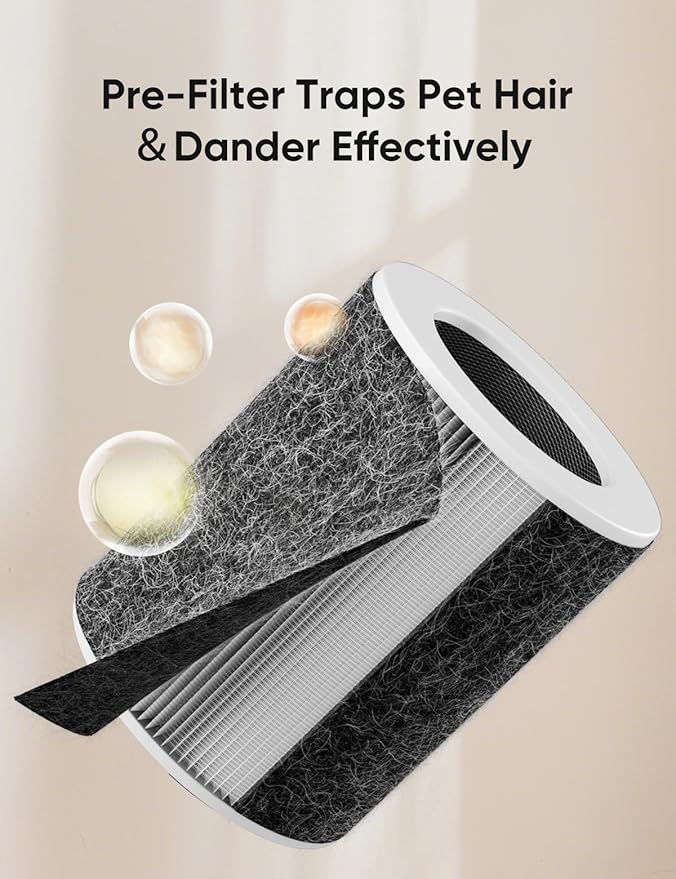 Air Purifier for Home Large Room up to 3620FtΒ², H13 True HEPA Air Purifiers for Home Pet Hair Dander Odor Pollen, Air Cleaner with Smart WiFi, 360Β° Air Intake, Auto Mode, Pet Lock, 22dB Quiet