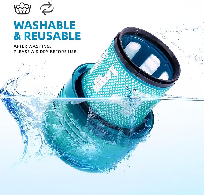 Dyson V15 Filter, 2-Pack Premium True HEPA Replacement Filters Compatible with Dyson V15 Detect, V15 Detect Absolute, V15 Submarine, V15 Detect Filter, V11 Animal Filter, V11 Filter, Part no 970013-02