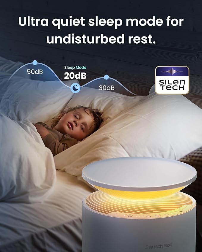 SwitchBot Air Purifiers for Home Large Room with Matter Up to 3620 ft², 20dB, Washable Pre-filter, Pet Mode, 10 RGB Colors, Aromatherapy, Work with Apple Home, Alexa, GoogleHome, HomeAssistant