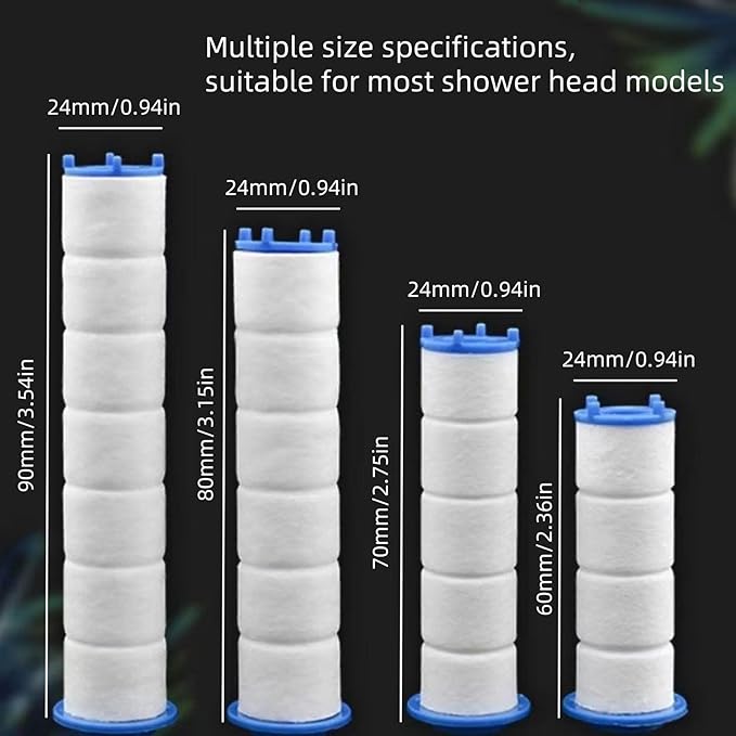 Shower head Filters, 10 Pcs, Ion Shower Drops Head Filter, PP Cotton Filtered Shower Handheld, Filter Element Multiple Specifications, Suitable for Different Models of Shower Heads (White, 6cm/2.36in)
