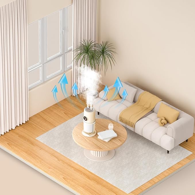 Portable Mini Humidifier, 300ML Cool Mist Humidifiers with Stand, Quiet USB Desktop Humidifier with 2 Mist Mode for Baby Bedroom Travel Office Home, Quiet Mini Humidifiers(Beige)