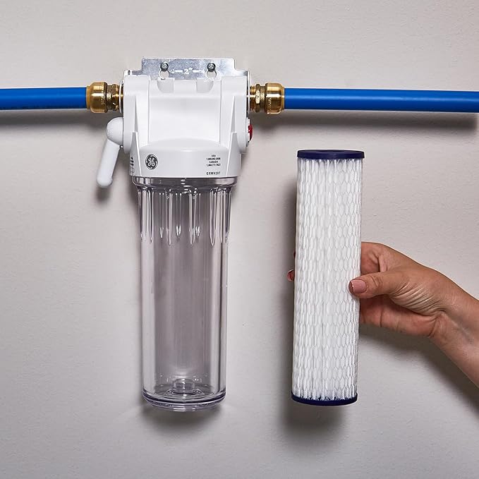 GE FXWPC Whole House Water Filter, Replacement for Water Filtration System, NSF Certified: Reduces Sediment, Rust & Other Impurities, Replace Every 3 Months for Best Results, 2 Filters