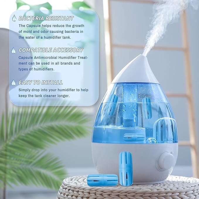 Humidifier Cleaner, 3 Pack Humidifier Cleaning Fish for Universal Humidifiers and Tanks for 90 Days, Humidifier Tank Cleaner Purifies Water & Prevent Hard Water Build-Up, Reduce White Dust and Odors