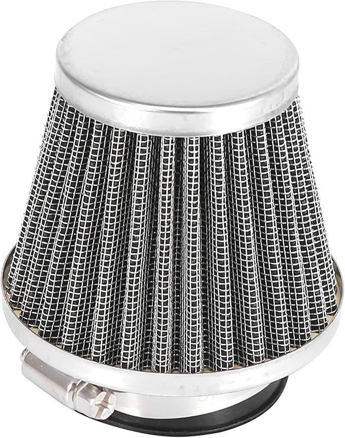 Motoforti 4pcs Universal 42mm Air Filter Cleaner Round Tapered Replacement for Motorcycle Black