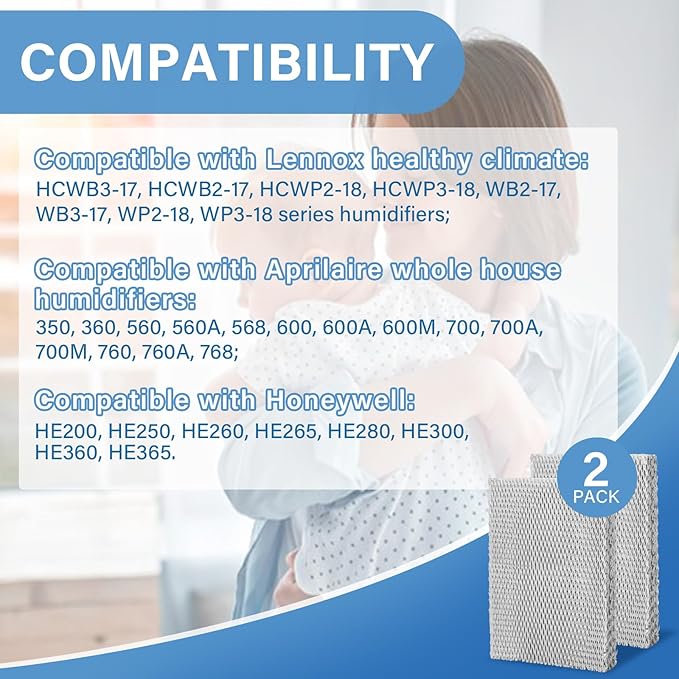 35 Water Panel Humidifier Filter Pad Compatible with Lennox Healthy Climate 35 X2661 for HCWB3-17, HCWB2-17, HCWP2-18, HCWP3-18, WB2-17, WB3-17, WP2-18, WP3-18 Series Humidifiers - 2 Pack