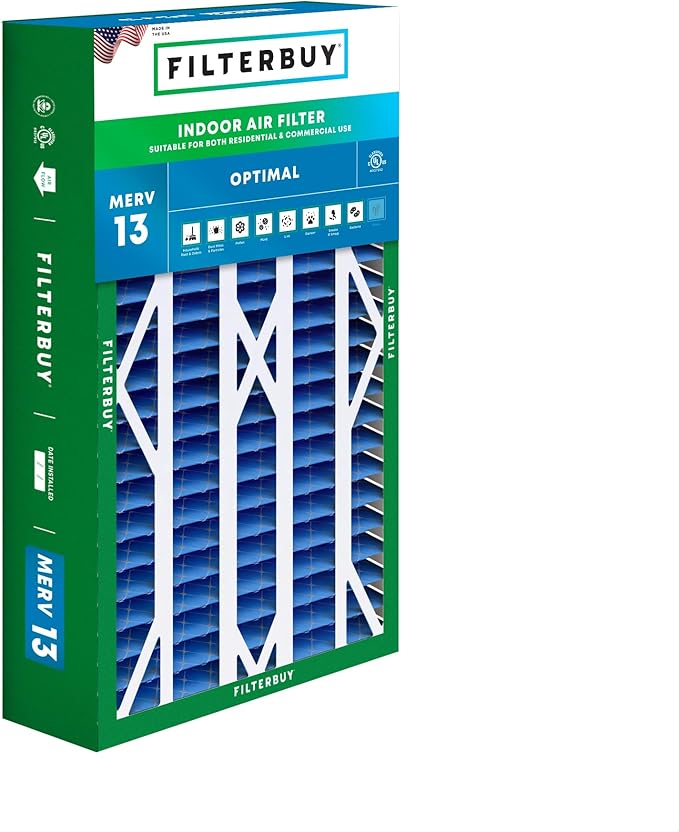 Filterbuy 16x26x5 Air Filter MERV 13 Optimal Defense (1-Pack), Pleated HVAC AC Furnace Air Filters for Electro-Air, Emerson, White Rodgers, & Comfort Plus (Actual Size: 16.00 x 25.75 x 4.88 Inches)