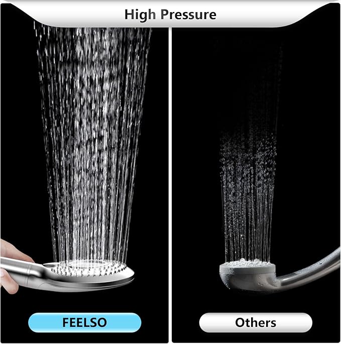 FEELSO Filtered Shower Head with Handheld, High Pressure 3 Spray Mode Showerhead with 15 Stage Water Softener Filters Beads for Hard Water - Remove Chlorine - Reduces Dry Itchy Skin, Brushed Nickel