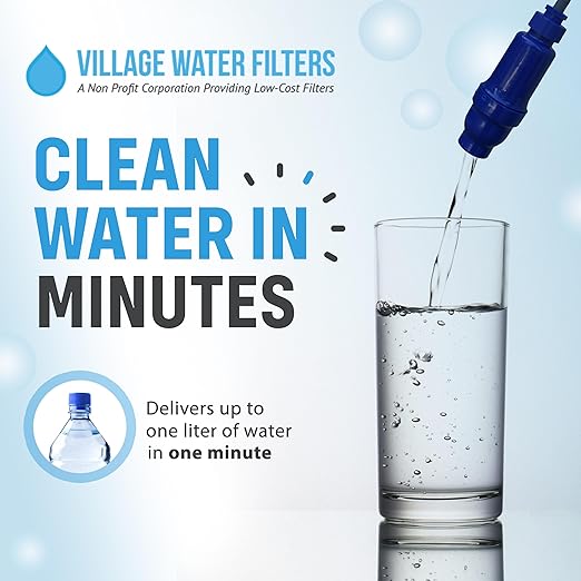 VF100 Portable Water Filtration System. Personal Emergency Gravity Water Filter for Camping, Hiking, Backpacking, Travel, and Outdoor Survival. Works with Bottle, Bag, Bucket, Faucet, or Hose