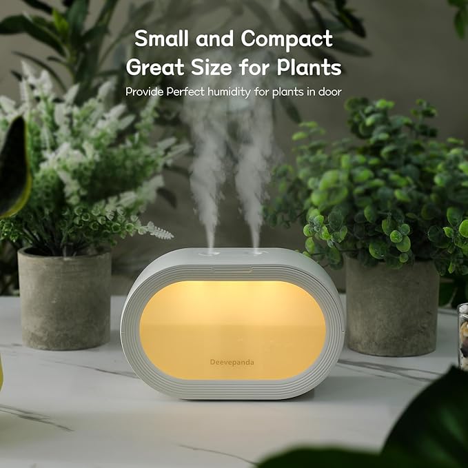 Small Dual Cool Mist Humidifiers for bedroom,500ml Mini Plant Humidifier indoor, Rechargeable Battery Powered Portable Desk Baby Humidifiers for Kids Room Home Baby Nursery, Office