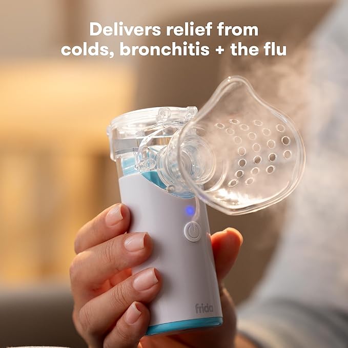 Frida Baby Nebulizer for Babies, Portable Nebulizer for Kids, Babies & Infants, Ultra-Quiet Handheld Nebulizer with Mask + Diffuser, Congestion + Flu Relief