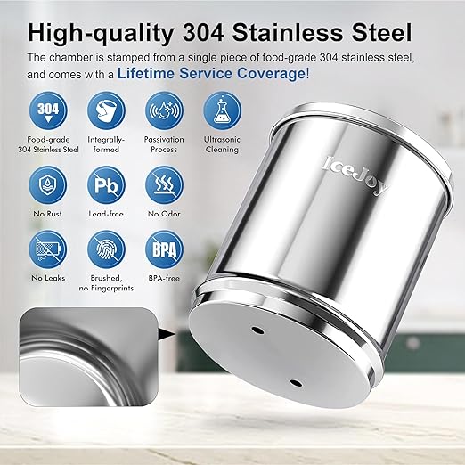 8-Stage Alkaline Gravity Water Filtration System 3.0 Gallon – 304 Stainless Steel Countertop System with 4 Filters and Stand, Increases pH, Reduces 99.9% Chlorine & Heavy Metals