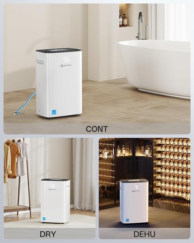 Dehumidifier for Basement, 52 Pints Dehumidifiers for Bedroom Bathroom Large Room Home, 4500 Sq.Ft Dehumidifier with Drain Hose, 2025 Energy Star Certificate, Humidity Control, 24H-Timer, Auto Defrost