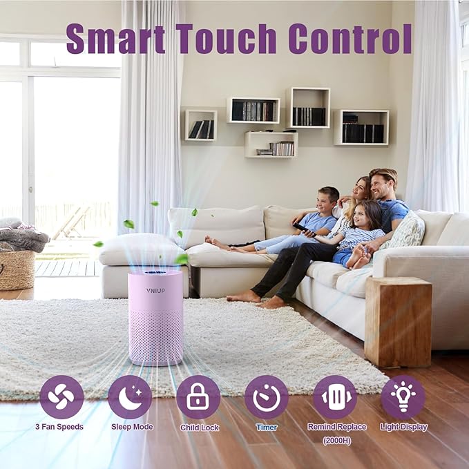 πππ°ππ¬π Air Purifiers for Home Bedroom up to 800 ftΒ², VNIUP H14 HEPA Room Air Purifiers for Bedroom with Fragrance Function, with Sleep Mode Air Cleaner for Pet Dander Odor Dust Smoke ZQA-4000C
