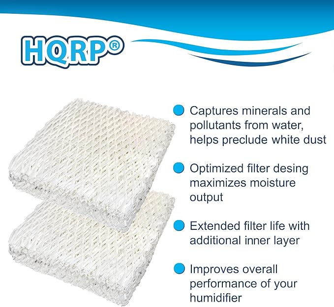 HQRP Pack of 3 Humidifier Wick Filters fits Sears Kenmore 14803, 14804, 14103, 14104, 14113, 14114, 14121, 14122 Humidifiers Coaster