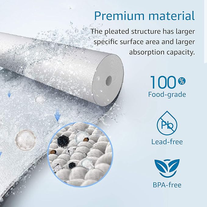 AQUA CREST AP810 Whole House Water Filter Replacement for 3M® Aqua-Pure AP810, AP801, AP811, Whirlpool® WHKF-GD25BB, WHKF-DWHBB, 5 Micron, 10" x 4.5", Well & Tap Water Filter, Pack of 3