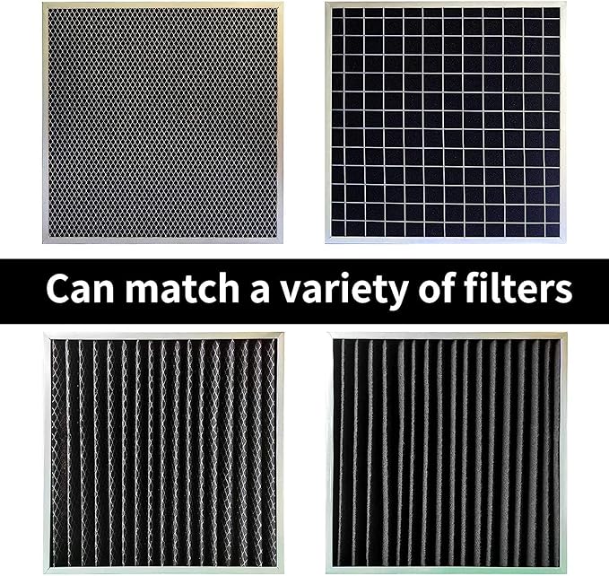 Cut-to-Fit Activated Carbon Filter Sheet Charcoal Air Vent Filters Pad Black Range Hood AC Replacement Fabric Filter 2 Pack 16" x 48" x 0.125"