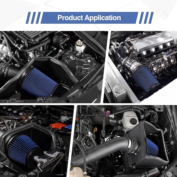 Universal Clamp On Air Intake Filter fits 3 In /3.5 In /4 In Three Different Size, Cone Air Intake Filter(Blue)