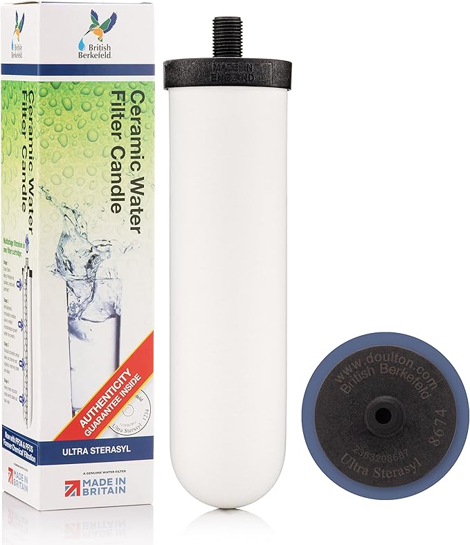 British Berkefeld Doulton Ceramic Water Filter Candle W9121226 7" Ultra Sterasyl Authentic Gravity PFAS (PFOA and PFOS) Reduction 8674