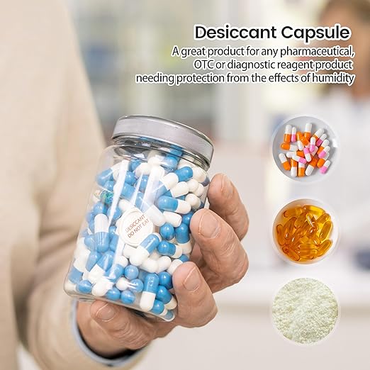 1 Gram 2000 Pack Desiccant Packs Food Grade, Silica Gel Capsule with Indicating Silica Gel Beads (Orange to White), Moisture Absorber Packets Silica Gel Packets