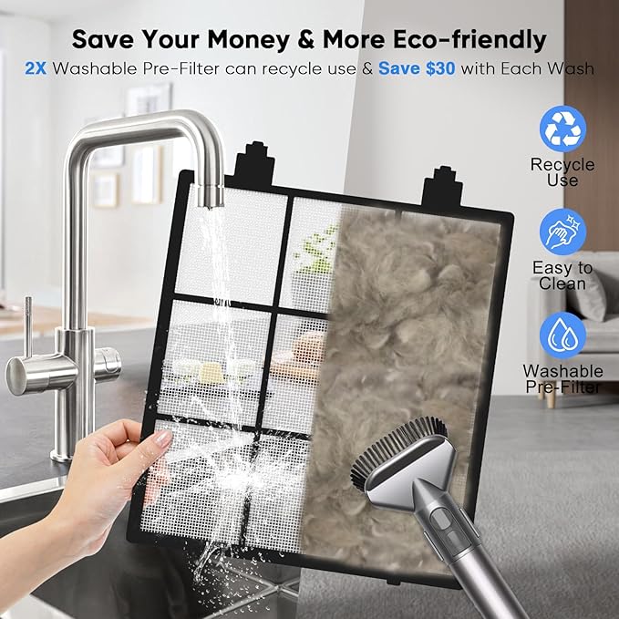 Smart Air Purifiers for Home Large Room, H14 Air Purifier with Washable Filters Up to 3000 Ftยฒ, APP & Voice Control & 22 dB Sleep Mode for Bedroom Living Room, Black