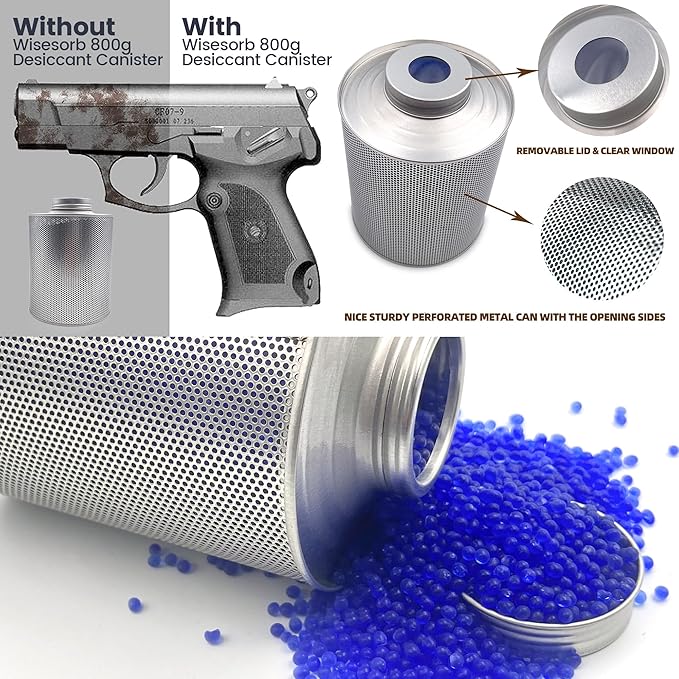 800 Gram 16 Pack Gun Safe Dehumidifier, 1.77 LBS Rechargeable Dehumidifier Blue to Pink Silica Gel Desiccant Moisture Absorbers, Dehumidifiers for Room, Bedroom, Safe, Closet, Bathroom, Car