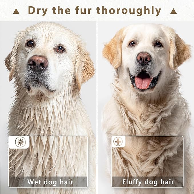 High Velocity Blow Dryer for Dogs, 5.2HP/ 3800W Dog Hair Dryer Speed Temperature Adjustable,Dog Blow Dryer with Thickened Handle,Low Noise Dog Blower Grooming Dryer,4 Nozzles,1 Massage Brush,Black